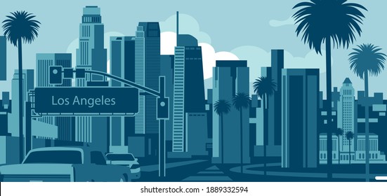 Los Angeles California skyline vector illustration