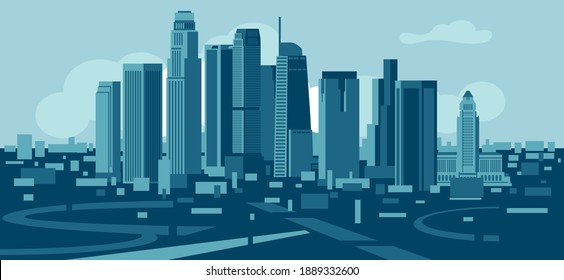 Los Angeles California skyline vector illustration