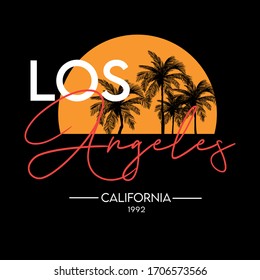 Los angeles California slogan graphic vector print lettering for t shirt print design.