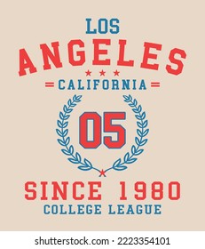 los angeles california sport text city vector varsity