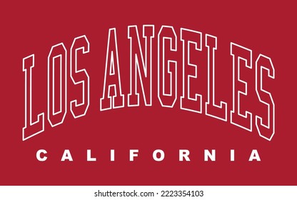 los angeles california sport text city vector varsity