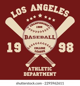 Sporttypografie-T-Shirt-Baseball-Champion-Team von Los Angeles California