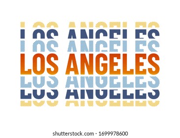 Los Angeles, California stylish typography slogan. Colorful abstract design with the lines style. Vector for print tee shirt, typography, poster and other uses. Global swatches.