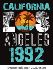 Los Angeles California summer concept with palm trees T shirt design. Summer t shirt design. 