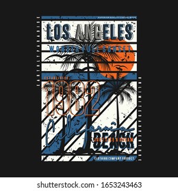 los angeles california sunset atmosphere abstract graphic design vector illustration good for print t shirt