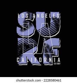 Los angeles California surf illustration typography. perfect for t shirt design