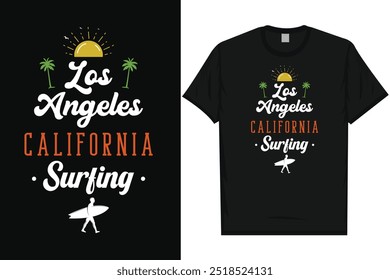 Los angeles California surfing summer vacation summer vibes santa monica holiday surfing tropical California sea Beach Hawaii surf typography graphics tshirt design