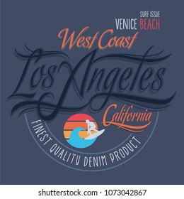 Los Angeles California Tee Shirt Design / Vector Design Typography Design