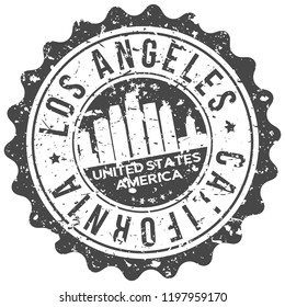 Los Angeles California Travel Stamp Icon City Design Tourism Export Seal