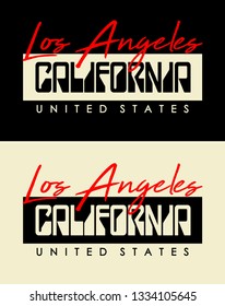 Los Angeles California typography design for t-shirt print and other uses. Vector image.
