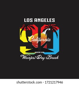Los Angeles, California Typography Design T Shirt Stock Vector