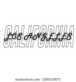 los angeles california typography graphic print , Abstract fashion drawing and creative design for t-shirts, mugs, graphic tee, sweatshirt, cases, etc. Illustration in modern style for clothes.