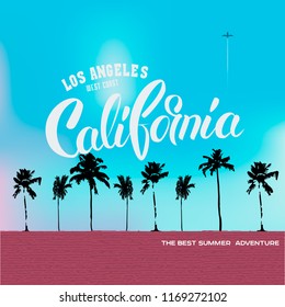 Los Angeles, California typography for t-shirt print , vector illustration. Travel souvenir.