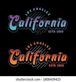 Los Angeles, California typography for t-shirt printing