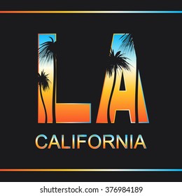  Los Angeles, California. Typography for t-shirt print , vector illustration