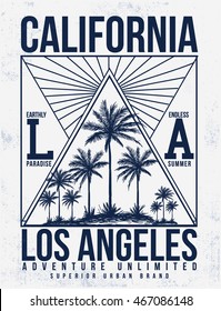 Los Angeles, California typography for t-shirt print , vector illustration