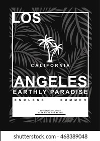 Los Angeles, California typography for t-shirt print , vector illustration