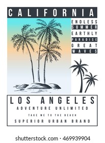 Los Angeles, California typography for t-shirt print , vector illustration