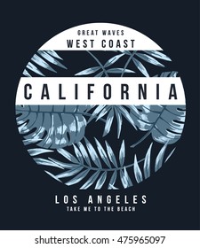 Los Angeles, California typography for t-shirt print , vector illustration