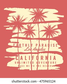 Los Angeles, California typography for t-shirt print , vector illustration