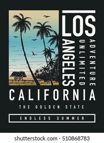 Los Angeles, California typography for t-shirt print , vector illustration