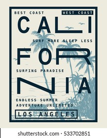 Los Angeles, California typography for t-shirt print , vector illustration