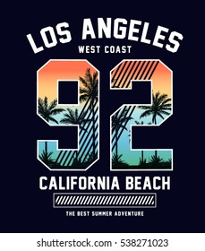 Los Angeles, California typography for t-shirt print , vector illustration