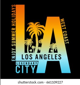 Los Angeles, California typography for t-shirt print