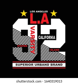 los angeles california typography, vector illustration