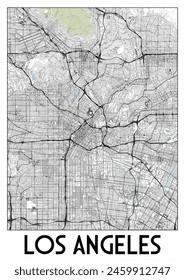 Los Ángeles, California, Estados Unidos mapa poster art