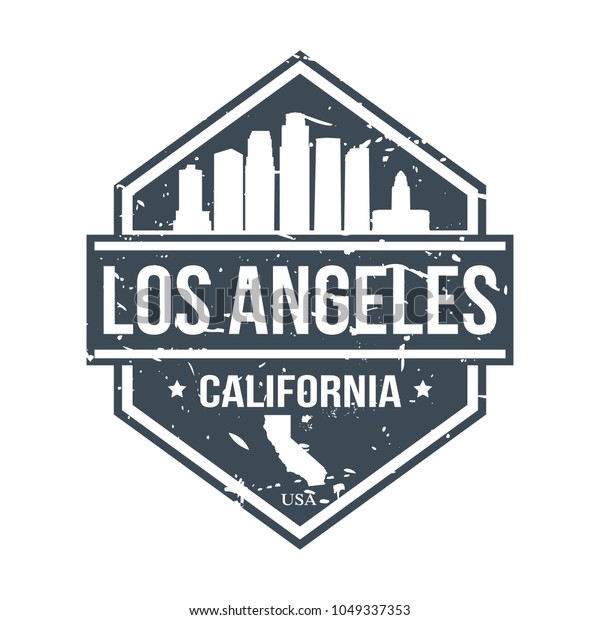 Los Angeles California Usa Travel Stamp Stock Vector (Royalty Free ...