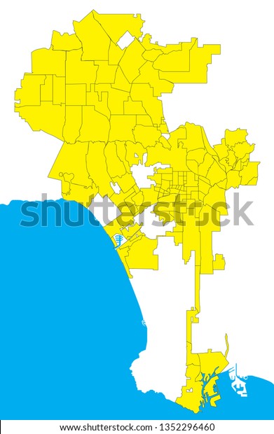 Los Angeles California Usa Vector Map Stock Vector Royalty Free