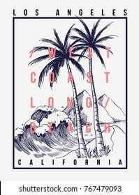 Los Angeles, California vector illustration for t-shirt and other uses.