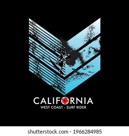 Los Angeles, California,Surfing typography for t-shirt print , vector illustration