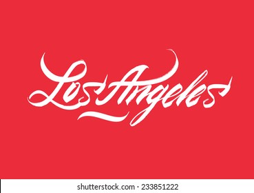 Los Angeles Los Angeles Handlettering Calligraphy Stock Vector (Royalty ...