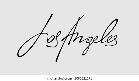 Los Angeles calligraphy lettering for t shirt design, poster, logo, banner.