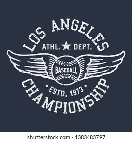 Los Angeles Championship - Vintage Tee Design For Printing