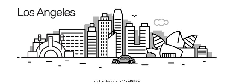 Los Angeles city.For banner, web page, cards, presentation. Vector illustration