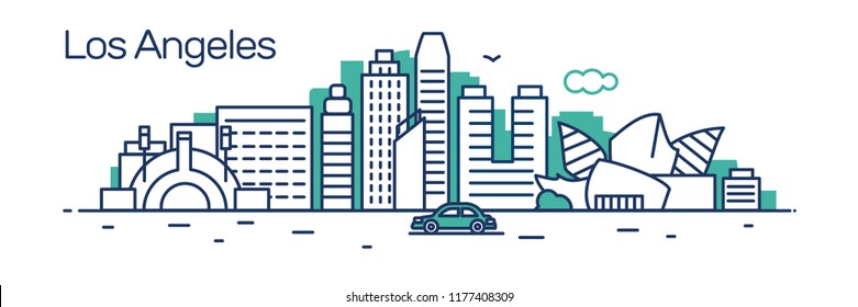 Los Angeles city.For banner, web page, cards, presentation. Vector illustration