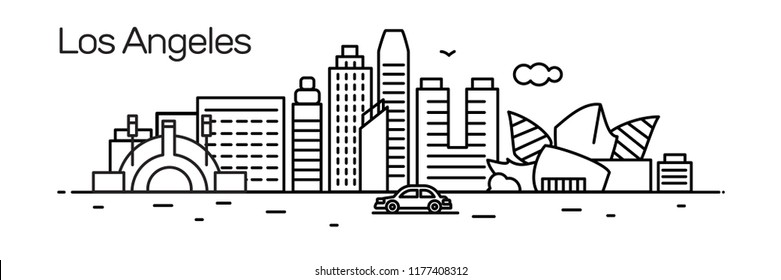 Los Angeles city.For banner, web page, cards, presentation. Vector illustration