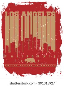 Los Angeles City concept. Logo. Label. T-shirt design. LA. Creative poster design.