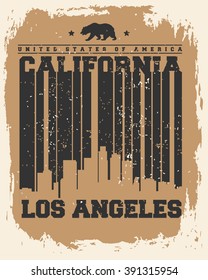 Los Angeles City concept. Logo. Label. T-shirt design. LA. Creative poster design.