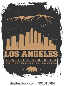 Los Angeles City concept. Logo. Label. T-shirt design. LA. Creative poster design.