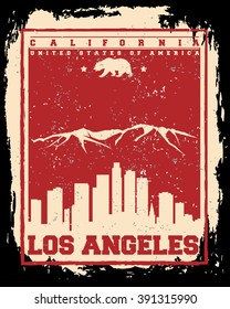 Los Angeles City concept. Logo. Label. T-shirt design. LA. Creative poster design.