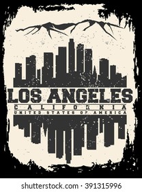 Los Angeles City concept. Logo. Label. T-shirt design. LA. Creative poster design.