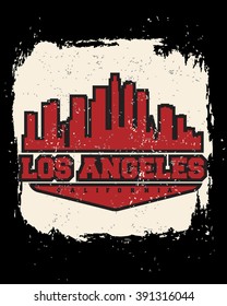 Los Angeles City concept. Logo. Label. T-shirt design. LA. Creative poster design.