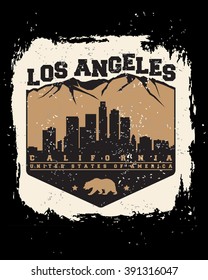Los Angeles City concept. Logo. Label. T-shirt design. LA. Creative poster design.