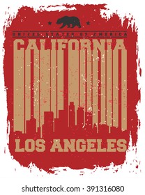 Los Angeles City concept. Logo. Label. T-shirt design. LA. Creative poster design.