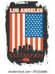 Los Angeles City concept. Logo. Label. T-shirt design. LA. Creative poster design.