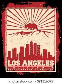 Los Angeles City concept. Logo. Label. T-shirt design. LA. Creative poster design.